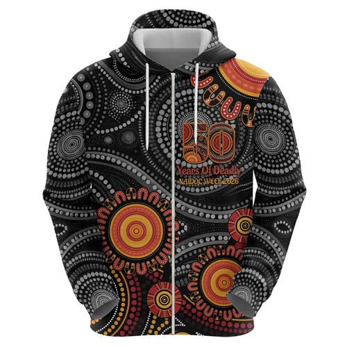 NAIDOC Week 50 Years Deadly Personalised Hoodie Aboriginal Art