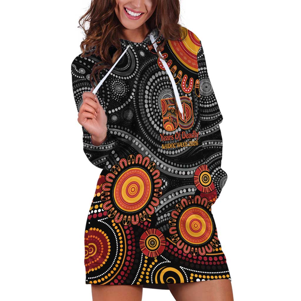 NAIDOC Week 50 Years Deadly Personalised Hoodie Dress Aboriginal Art