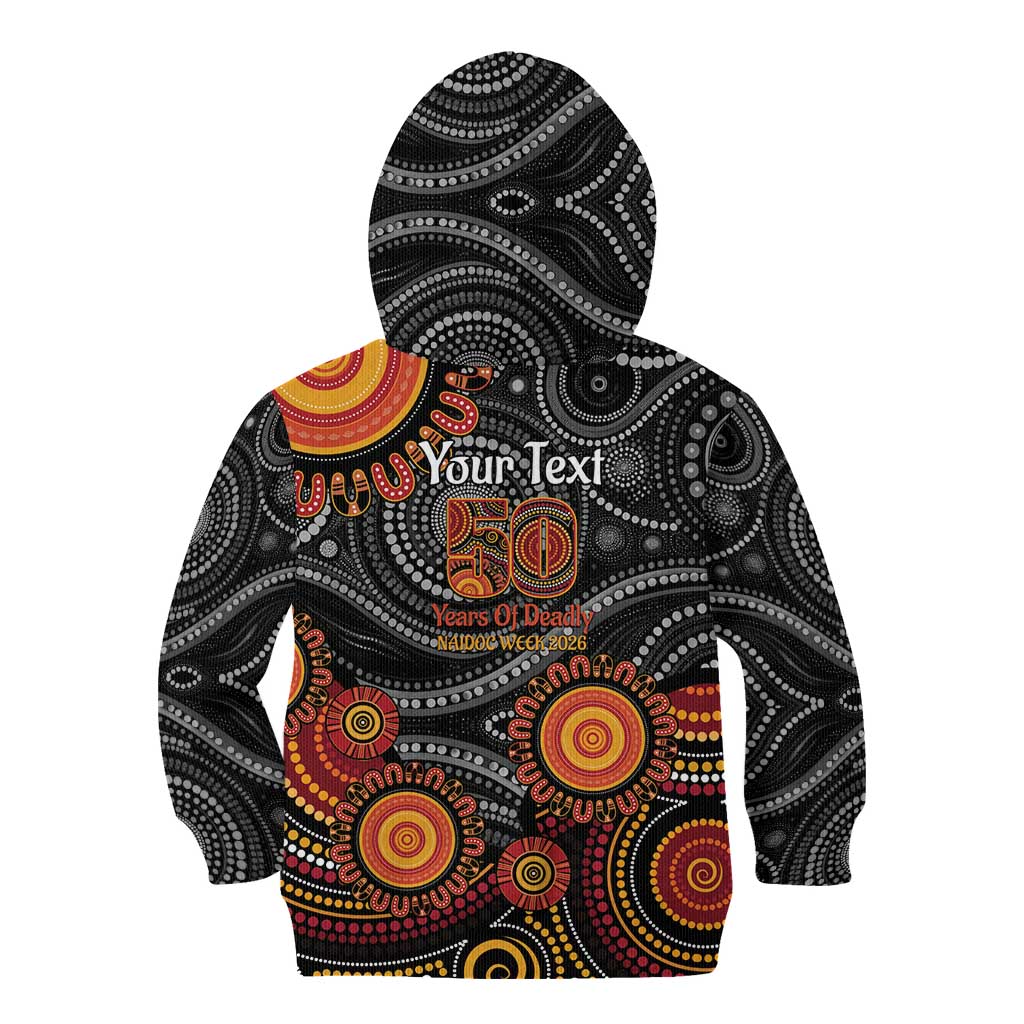 NAIDOC Week 50 Years Deadly Personalised Kid Hoodie Aboriginal Art
