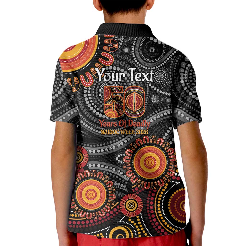 NAIDOC Week 50 Years Deadly Personalised Kid Polo Shirt Aboriginal Art
