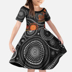 NAIDOC Week 50 Years Deadly Personalised Kid Short Sleeve Dress Aboriginal Art