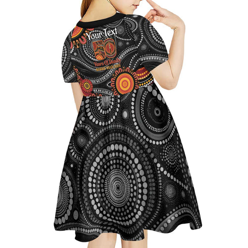 NAIDOC Week 50 Years Deadly Personalised Kid Short Sleeve Dress Aboriginal Art