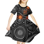 NAIDOC Week 50 Years Deadly Personalised Kid Short Sleeve Dress Aboriginal Art