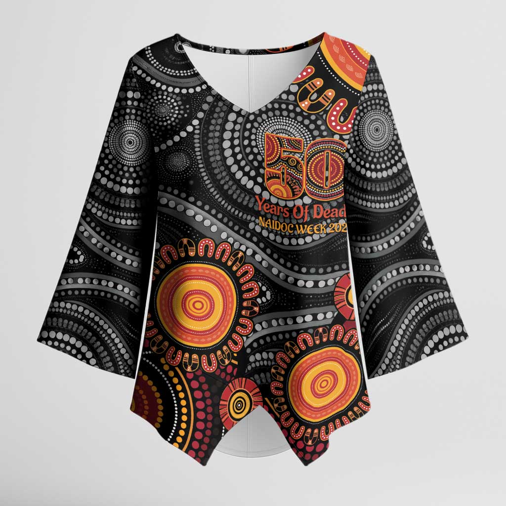 NAIDOC Week 50 Years Deadly Personalised Kimono Sleeve Blouse Aboriginal Art