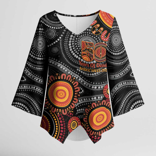NAIDOC Week 50 Years Deadly Personalised Kimono Sleeve Blouse Aboriginal Art