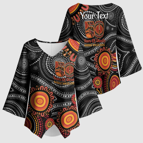 NAIDOC Week 50 Years Deadly Personalised Kimono Sleeve Blouse Aboriginal Art