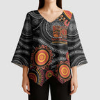 NAIDOC Week 50 Years Deadly Personalised Kimono Sleeve Blouse Aboriginal Art