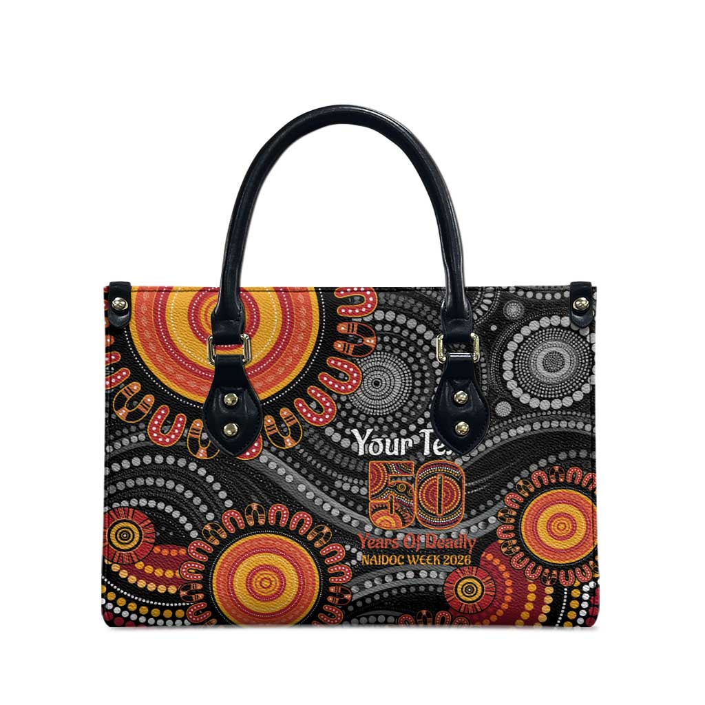 NAIDOC Week 50 Years Deadly Personalised Leather Bag Aboriginal Art