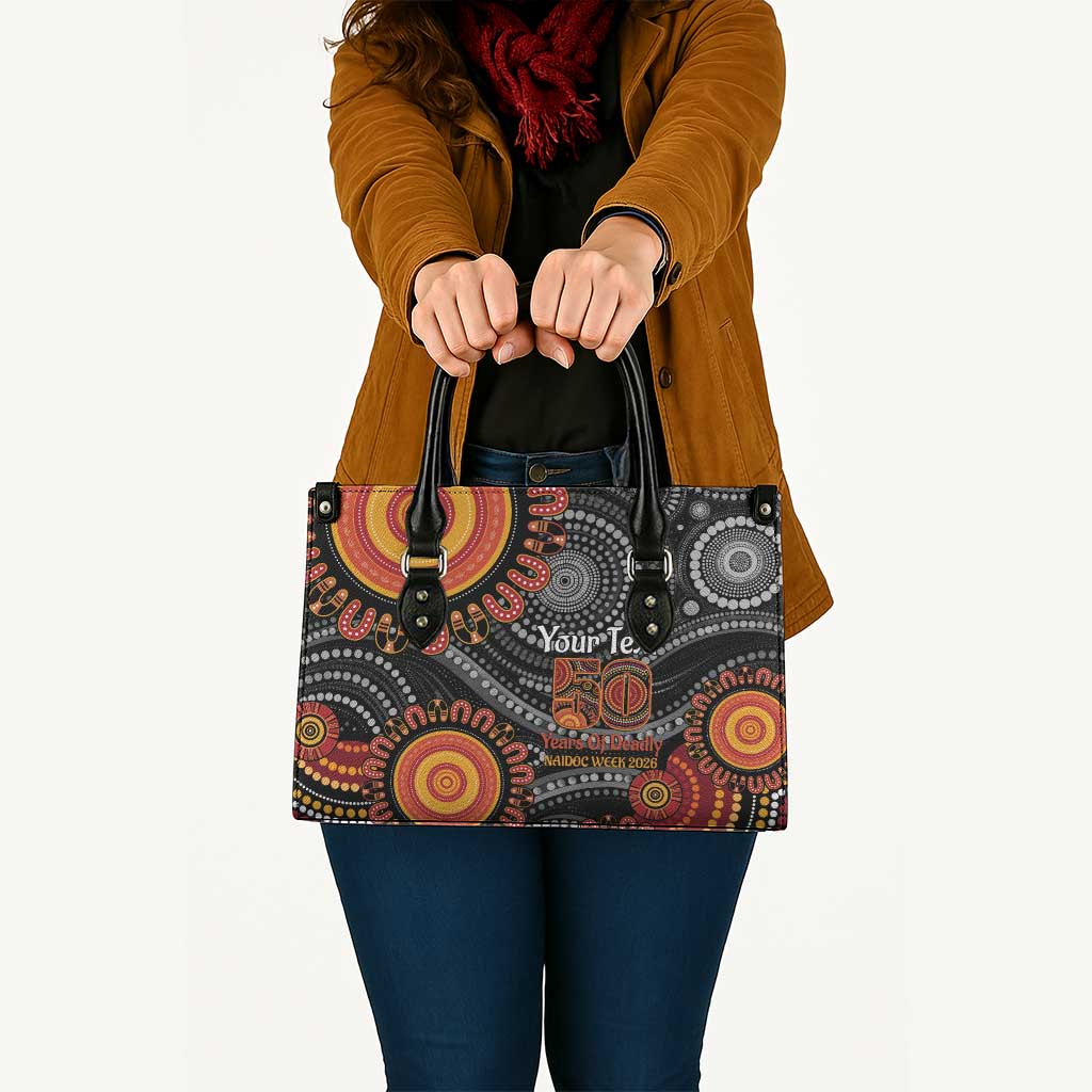 NAIDOC Week 50 Years Deadly Personalised Leather Bag Aboriginal Art