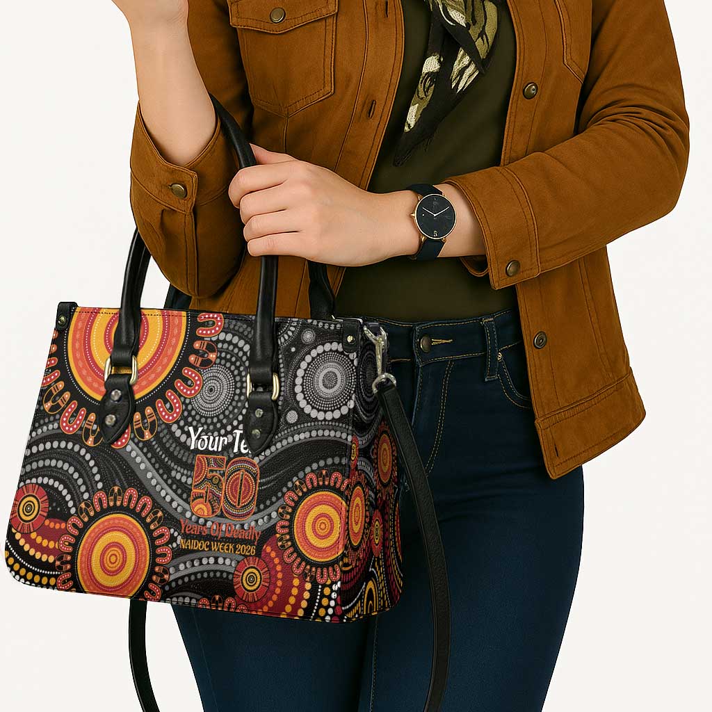 NAIDOC Week 50 Years Deadly Personalised Leather Bag Aboriginal Art