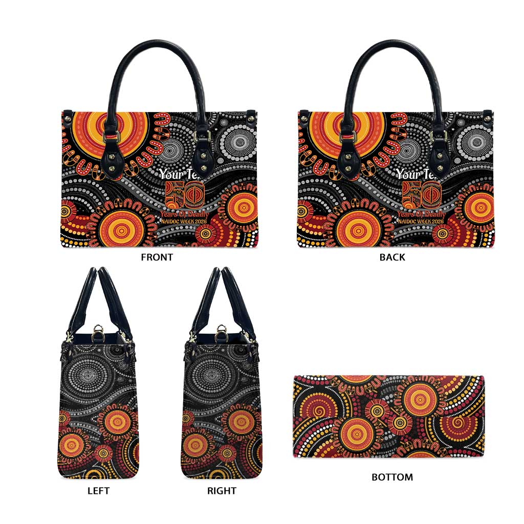 NAIDOC Week 50 Years Deadly Personalised Leather Bag Aboriginal Art