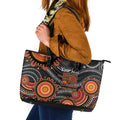NAIDOC Week 50 Years Deadly Personalised Leather Tote Bag Aboriginal Art