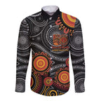NAIDOC Week 50 Years Deadly Personalised Long Sleeve Button Shirt Aboriginal Art