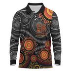 NAIDOC Week 50 Years Deadly Personalised Long Sleeve Polo Shirt Aboriginal Art