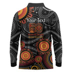 NAIDOC Week 50 Years Deadly Personalised Long Sleeve Polo Shirt Aboriginal Art