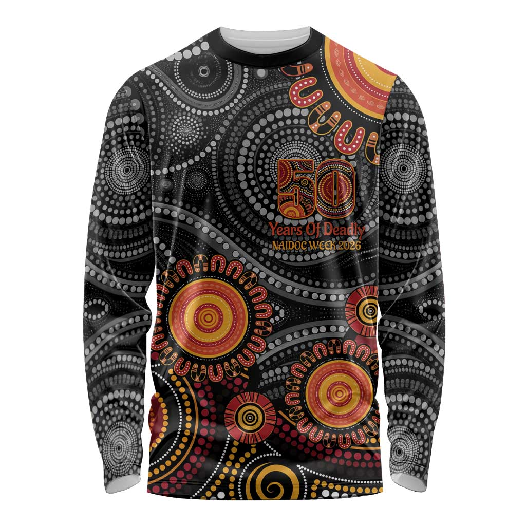 NAIDOC Week 50 Years Deadly Personalised Long Sleeve Shirt Aboriginal Art