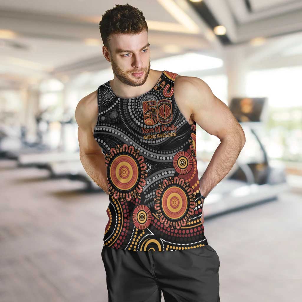 NAIDOC Week 50 Years Deadly Personalised Men Tank Top Aboriginal Art