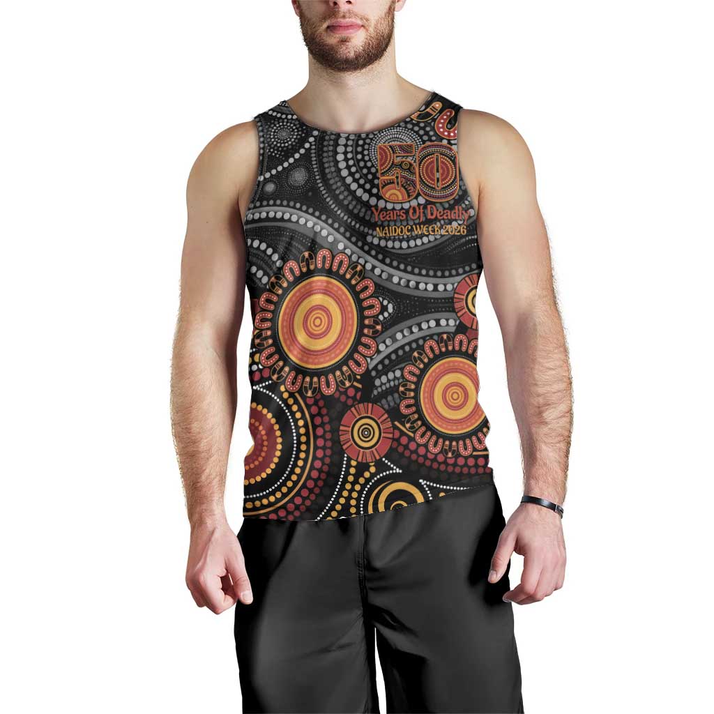 NAIDOC Week 50 Years Deadly Personalised Men Tank Top Aboriginal Art
