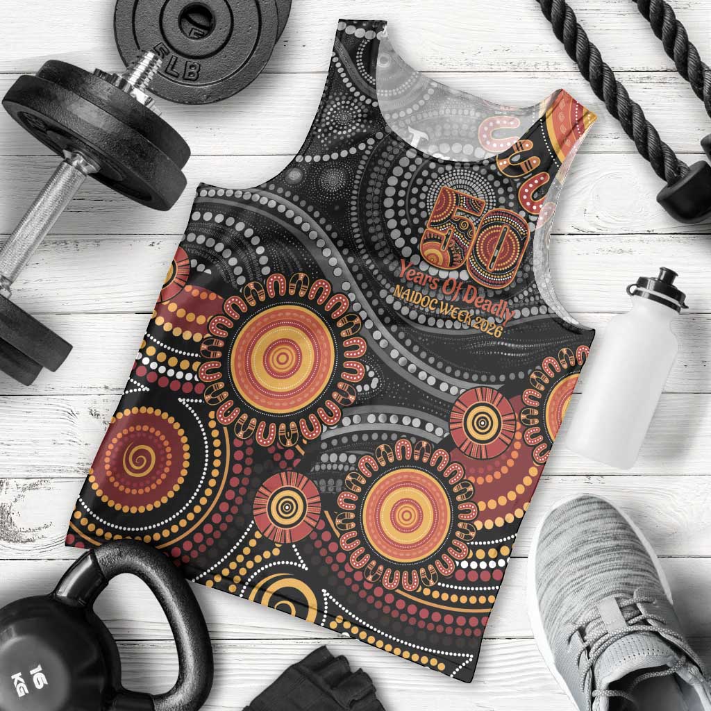 NAIDOC Week 50 Years Deadly Personalised Men Tank Top Aboriginal Art