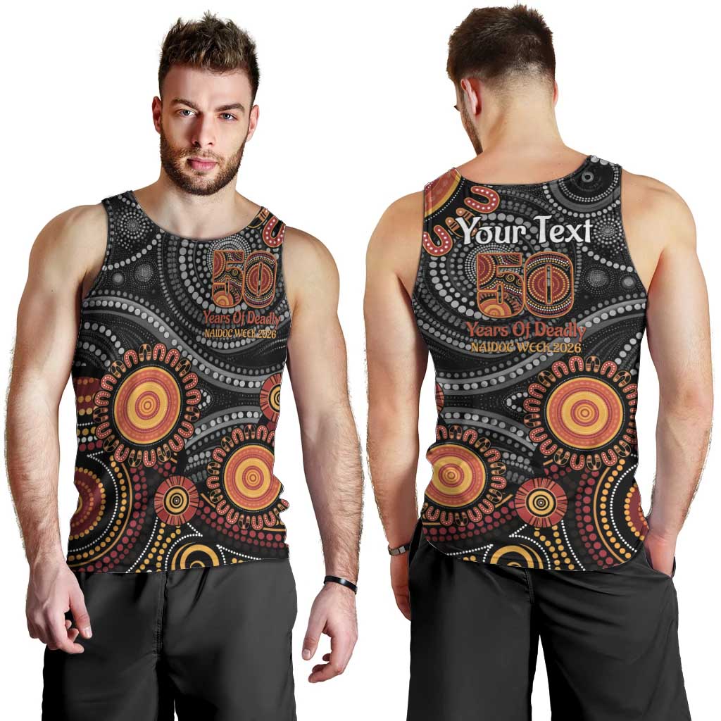 NAIDOC Week 50 Years Deadly Personalised Men Tank Top Aboriginal Art