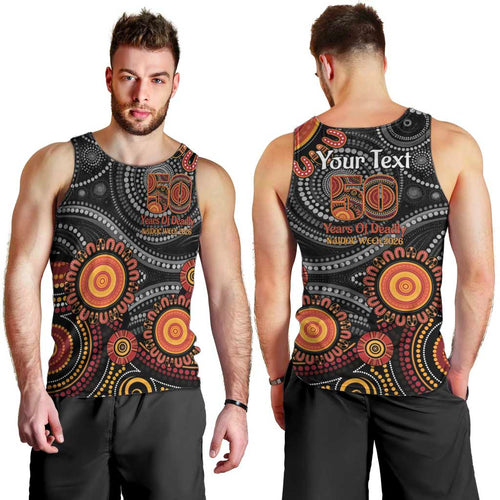 NAIDOC Week 50 Years Deadly Personalised Men Tank Top Aboriginal Art