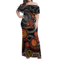 NAIDOC Week 50 Years Deadly Personalised Off Shoulder Maxi Dress Aboriginal Art