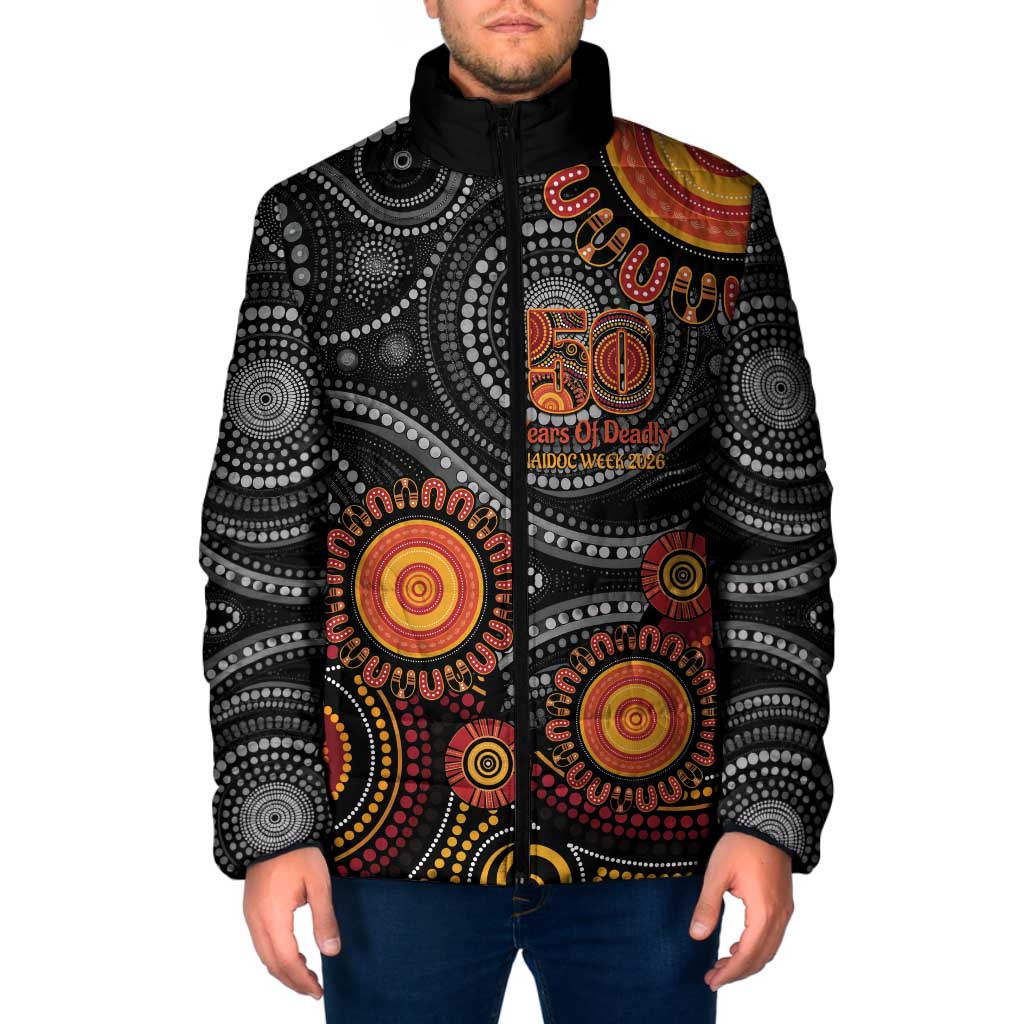 NAIDOC Week 50 Years Deadly Personalised Padded Jacket Aboriginal Art