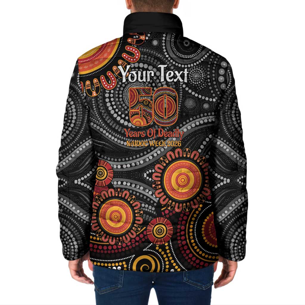 NAIDOC Week 50 Years Deadly Personalised Padded Jacket Aboriginal Art