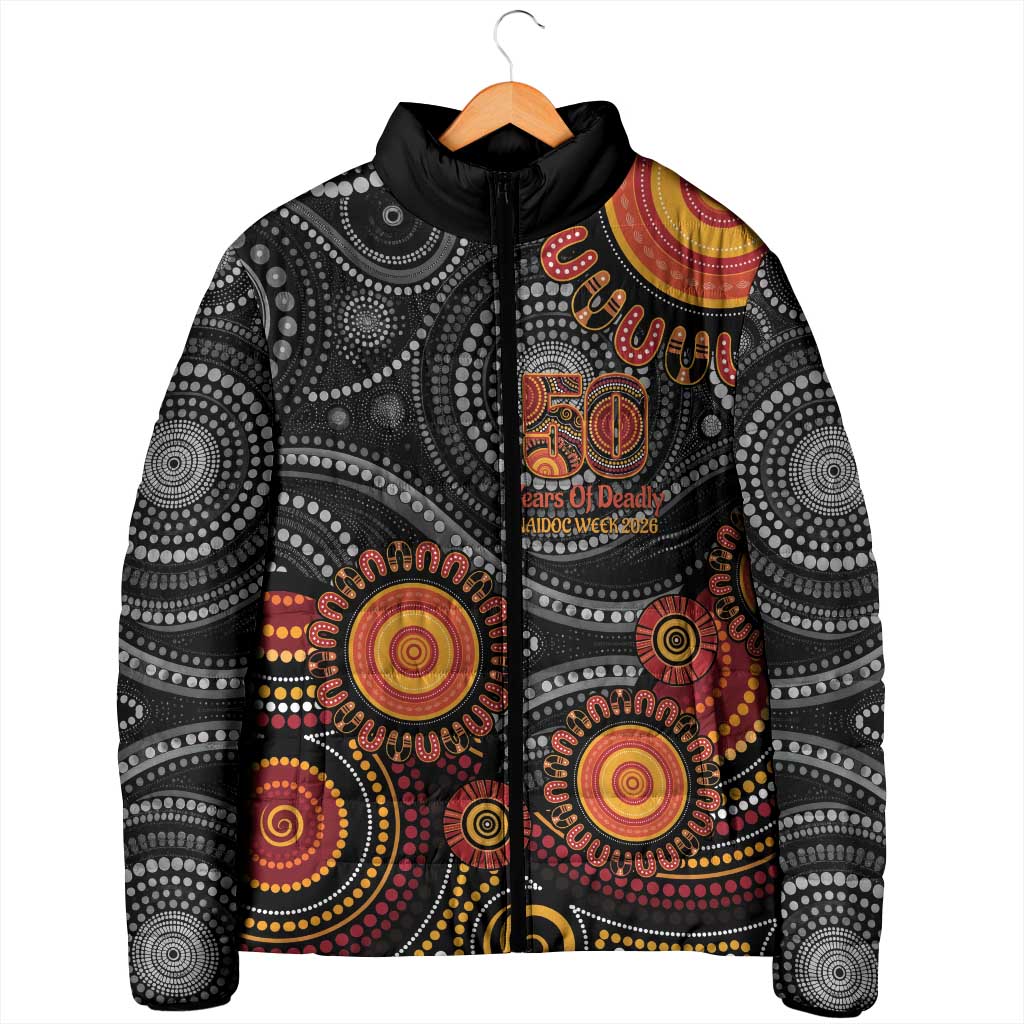 NAIDOC Week 50 Years Deadly Personalised Padded Jacket Aboriginal Art