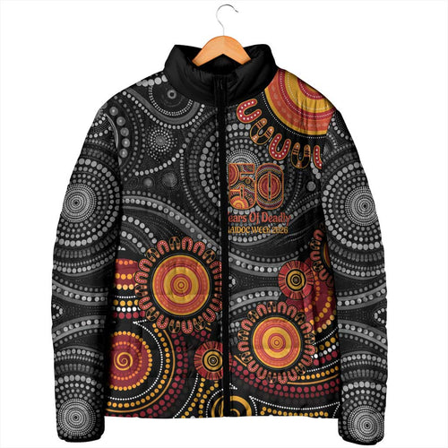 NAIDOC Week 50 Years Deadly Personalised Padded Jacket Aboriginal Art