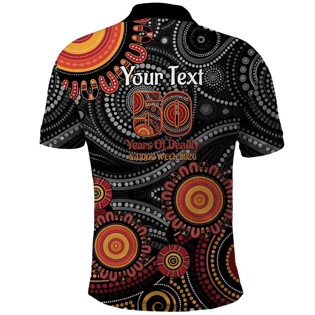 NAIDOC Week 50 Years Deadly Personalised Polo Shirt Aboriginal Art