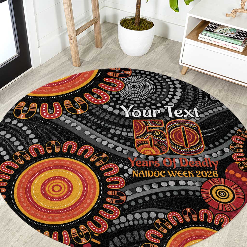 NAIDOC Week 50 Years Deadly Personalised Round Carpet Aboriginal Art