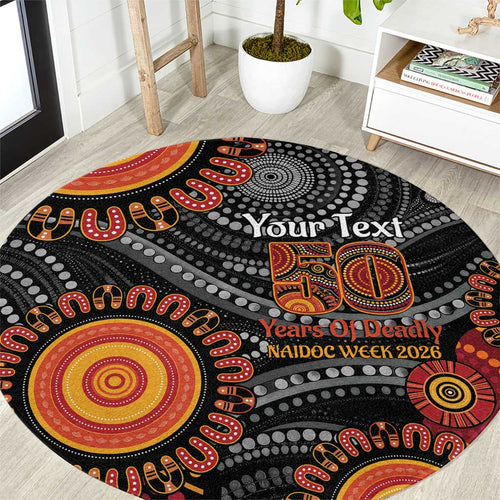 NAIDOC Week 50 Years Deadly Personalised Round Carpet Aboriginal Art