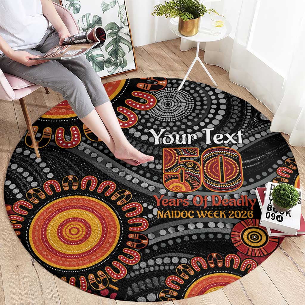 NAIDOC Week 50 Years Deadly Personalised Round Carpet Aboriginal Art