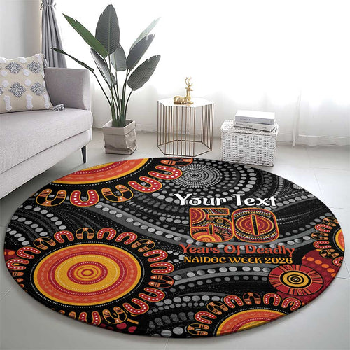 NAIDOC Week 50 Years Deadly Personalised Round Carpet Aboriginal Art