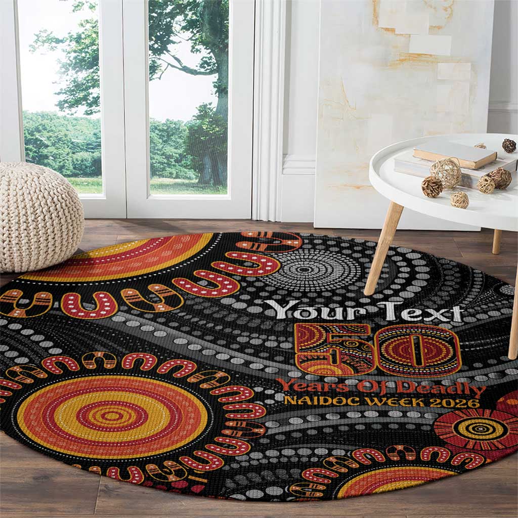 NAIDOC Week 50 Years Deadly Personalised Round Carpet Aboriginal Art