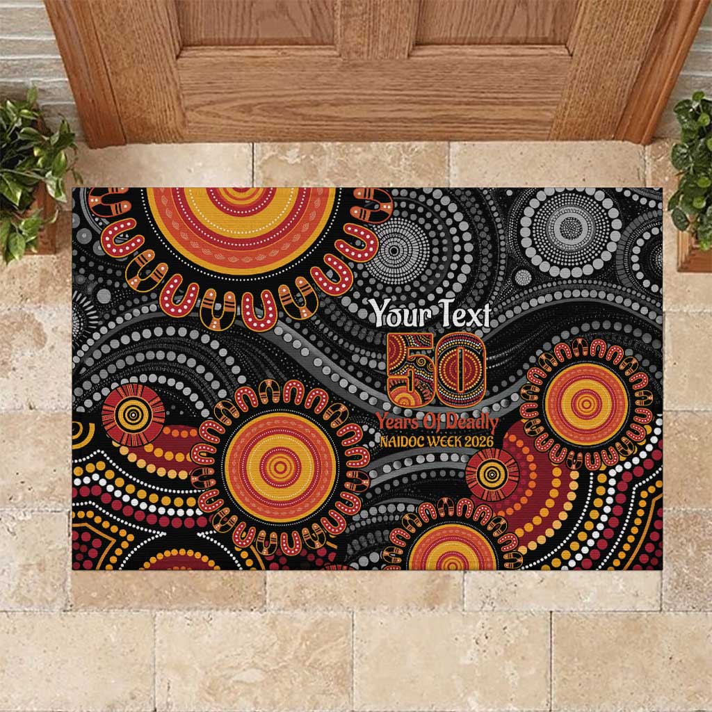 NAIDOC Week 50 Years Deadly Personalised Rubber Doormat Aboriginal Art