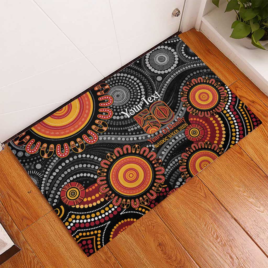 NAIDOC Week 50 Years Deadly Personalised Rubber Doormat Aboriginal Art