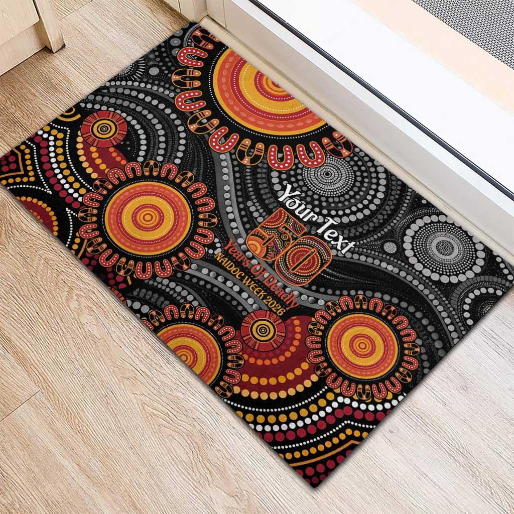 NAIDOC Week 50 Years Deadly Personalised Rubber Doormat Aboriginal Art