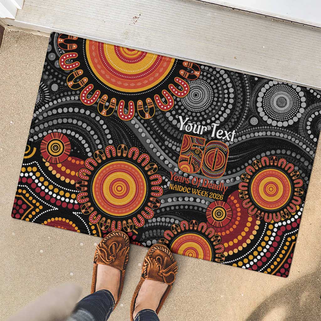 NAIDOC Week 50 Years Deadly Personalised Rubber Doormat Aboriginal Art