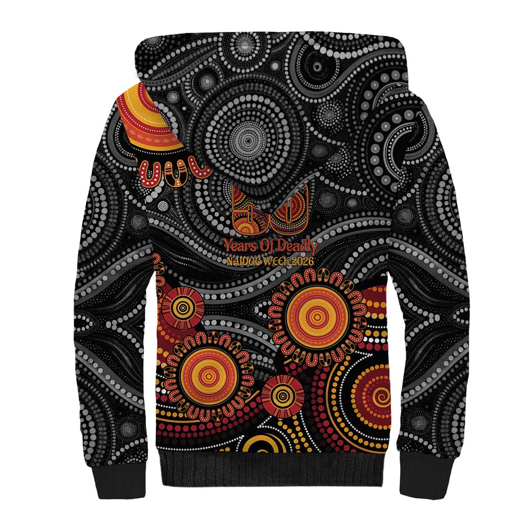 NAIDOC Week 50 Years Deadly Personalised Sherpa Hoodie Aboriginal Art