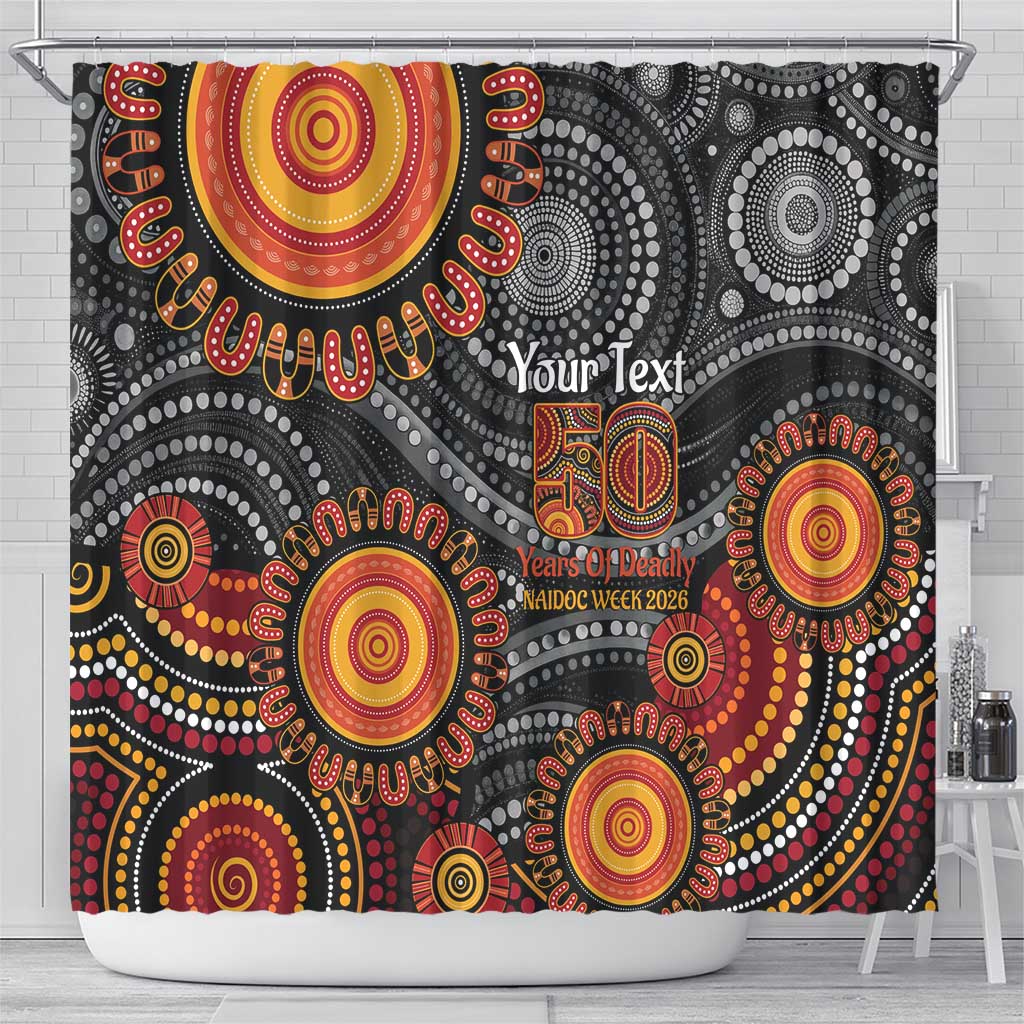 NAIDOC Week 50 Years Deadly Personalised Shower Curtain Aboriginal Art