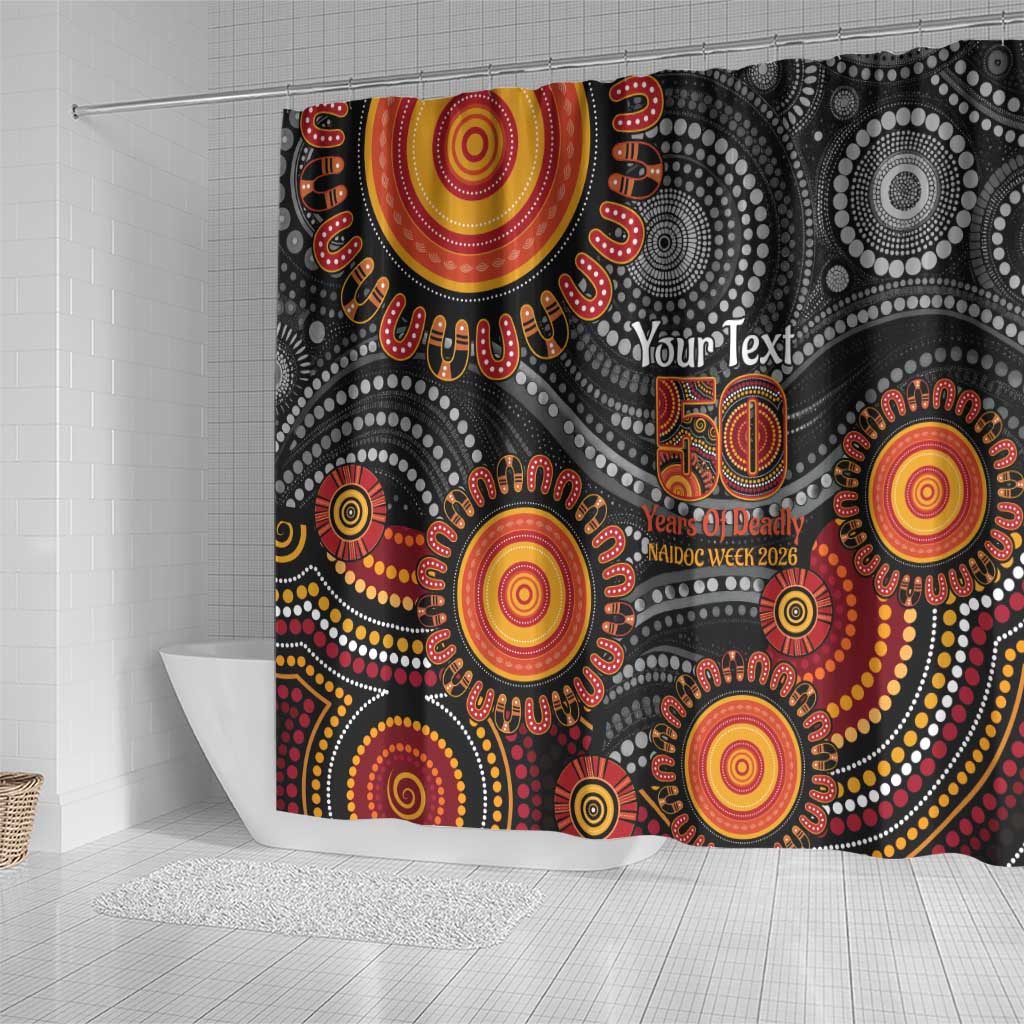 NAIDOC Week 50 Years Deadly Personalised Shower Curtain Aboriginal Art