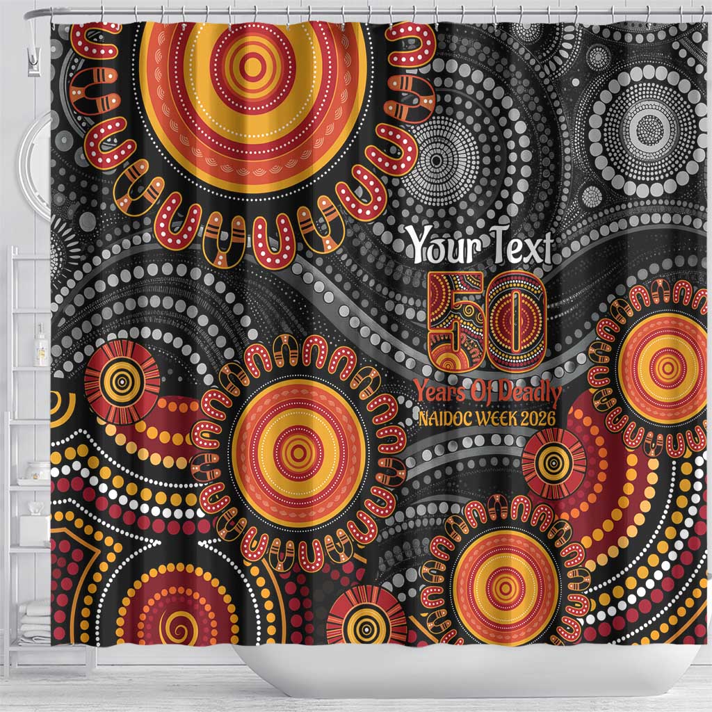 NAIDOC Week 50 Years Deadly Personalised Shower Curtain Aboriginal Art
