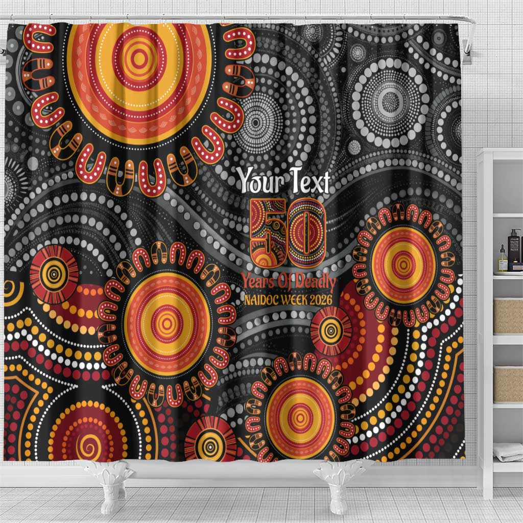NAIDOC Week 50 Years Deadly Personalised Shower Curtain Aboriginal Art