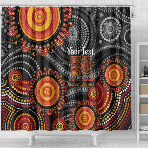 NAIDOC Week 50 Years Deadly Personalised Shower Curtain Aboriginal Art