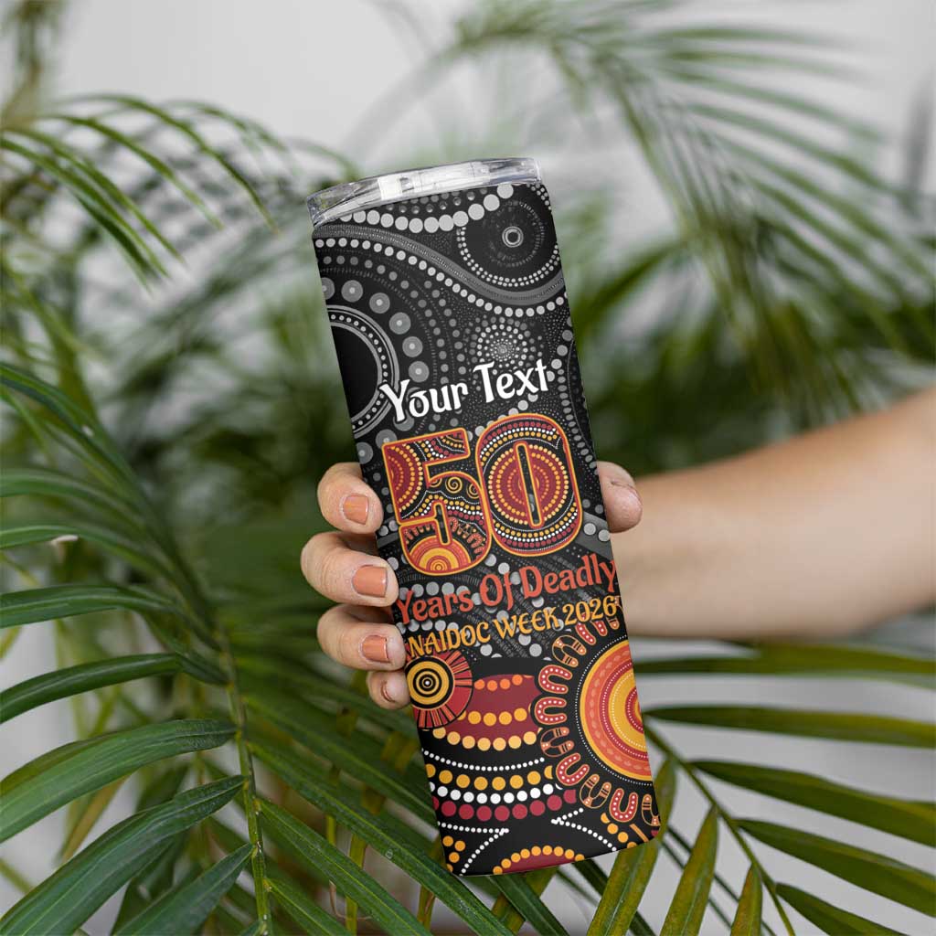 NAIDOC Week 50 Years Deadly Personalised Skinny Tumbler Aboriginal Art