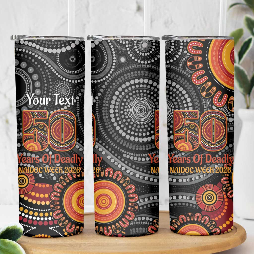 NAIDOC Week 50 Years Deadly Personalised Skinny Tumbler Aboriginal Art