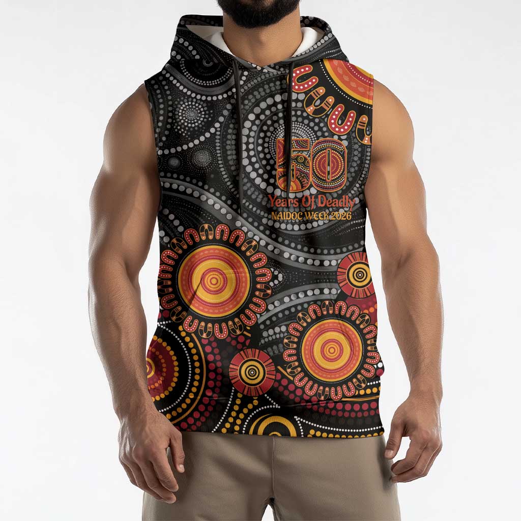 NAIDOC Week 50 Years Deadly Personalised Sleeveless Hoodie Aboriginal Art