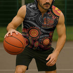 NAIDOC Week 50 Years Deadly Personalised Sleeveless Zip Hoodie Aboriginal Art